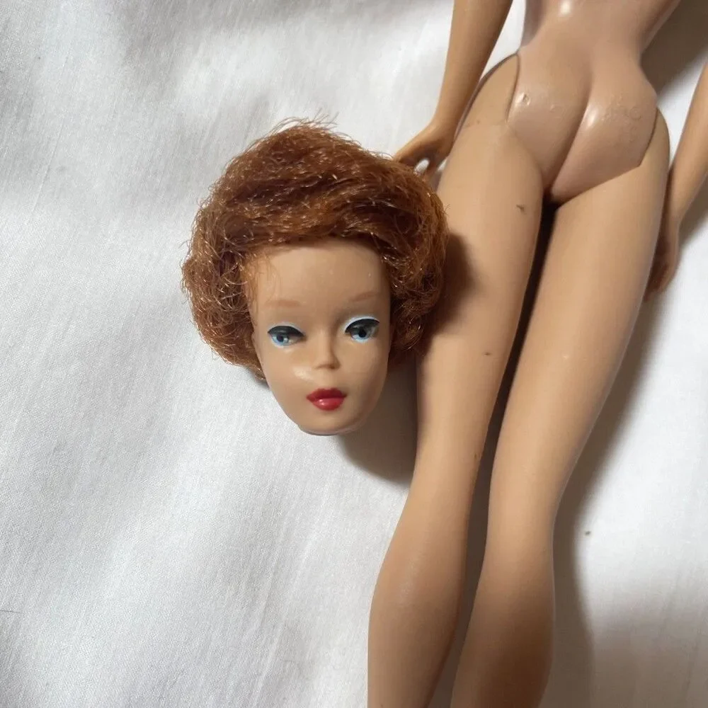 VTG Redhead Titian Early Bubblecut Barbie Only Body Small Knob Lucy Dot Sheath